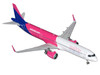 Airbus A321neo Commercial Aircraft Wizz Air G-WUNB White and Pink with Purple Tail Gemini 200 Series 1/200 Diecast Model GeminiJets G2WUK1404