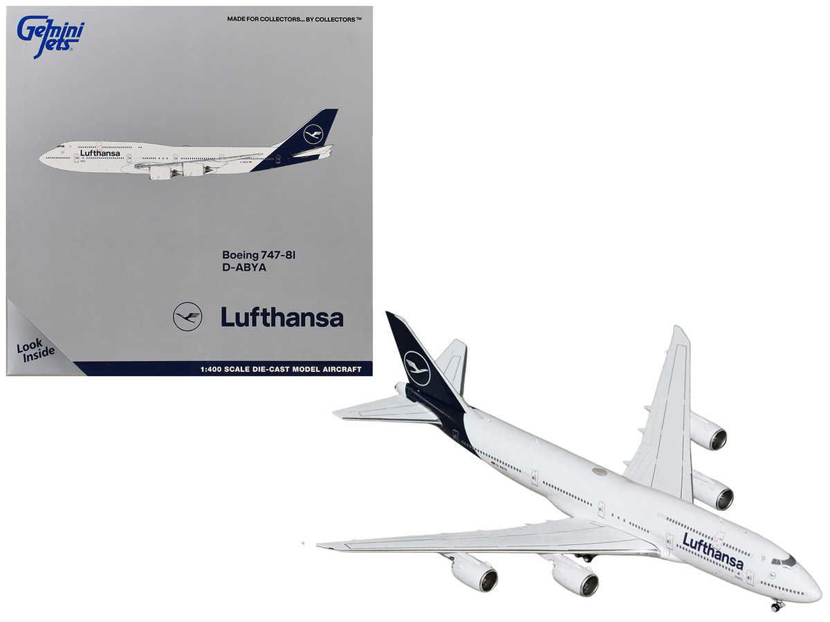 Boeing 747-8I Commercial Aircraft Lufthansa D-ABYA White with Dark