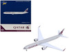 Boeing 777-9 Commercial Aircraft Qatar Airways A7-BKA Gray with Dark Red Tail Graphics 1/400 Diecast Model GeminiJets GJ2278