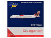 ATR 72-600 Commercial Aircraft Loganair - Scotland's Airline G-LMTE White with Red Plaid Tail 1/400 Diecast Model GeminiJets GJ2308