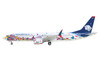 Boeing 737 MAX 9 Commercial Aircraft Aeromexico - Kukulcan XA-GQS White with Graphics and Blue Tail 1/400 Diecast Model GeminiJets GJ2316