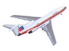 Boeing 727-100 Commercial Aircraft United Airlines - Saul Bass Livery N7001U White with Stripes 1/400 Diecast Model GeminiJets GJ2349