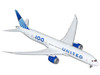 Boeing 787-9 Commercial Aircraft with Flaps Down United Airlines 100 Years N61101 White with Graphics and Blue Tail 1/400 Diecast Model GeminiJets GJUAL2228F