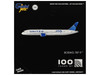 Boeing 787-9 Commercial Aircraft with Flaps Down United Airlines 100 Years N61101 White with Graphics and Blue Tail 1/400 Diecast Model GeminiJets GJUAL2228F