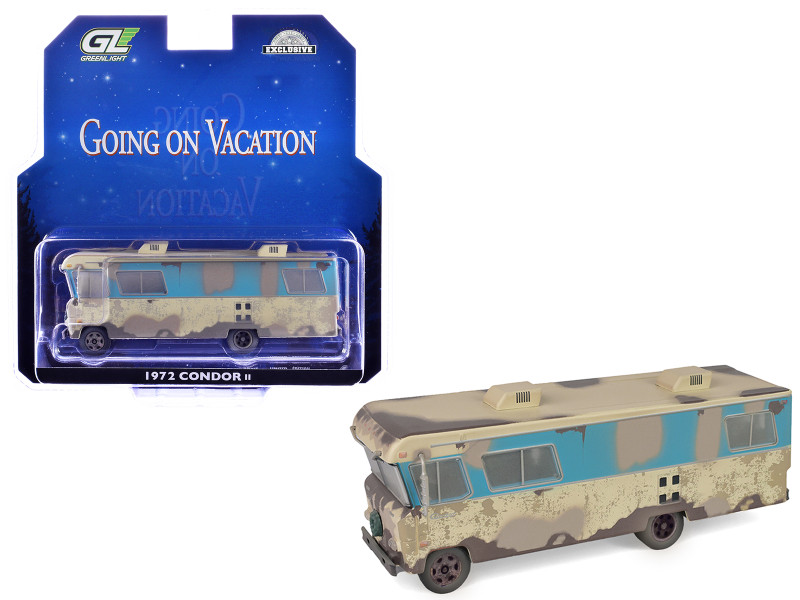 1972 Condor II RV Recreational Vehicle Going on Vacation Evergreen Weathered Hobby Exclusive Series 1/64 Diecast Model Car Greenlight 30551