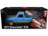 1971 Chevrolet C 10 Pickup Truck Blue Dirty Version Hollywood Greatest Hits Series 1/24 Diecast Model Car Greenlight 84223