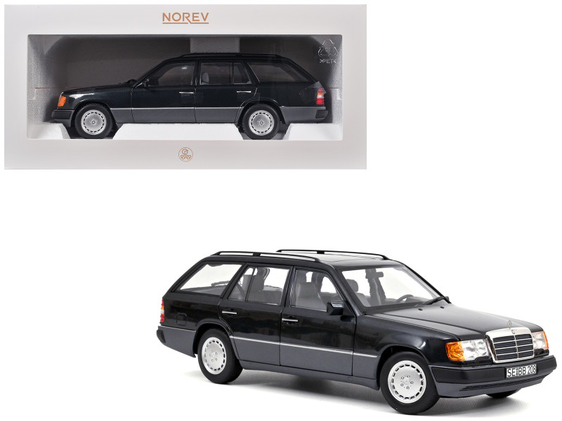 1990 Mercedes-Benz 300 DT-Model S124 Blue Black Metallic 1/18 Diecast Model Car Norev 183960