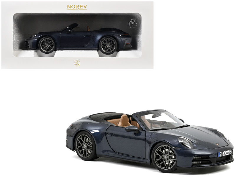 2024 Porsche 911 Carrera S Cabriolet Yachting Blue Metallic 1/18 Diecast Model Car Norev 187180