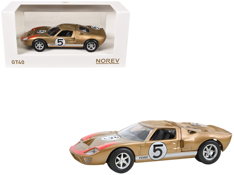 1966 Ford GT40 MKII #5 Kandy Gold Metallic with White Stripes and