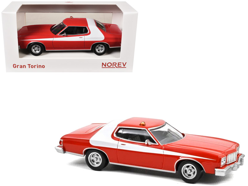 1975 Ford Gran Torino Red with White Graphics 1/43 Diecast Model Car Norev 270586