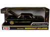 1964 Chevrolet Impala Lowrider Black with Gold Graphics and Wheels Midnight Eclipse Series 1/24 Diecast Model Car Motormax 79202BK