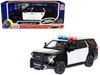 2025 Chevrolet Tahoe PPV Black and White Builder s Kit with Flashing Light Bar and Front and Rear Lights and Sounds 1/24 Diecast Model Car Motormax 79623BKW