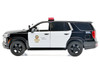 2025 Chevrolet Tahoe PPV LAPD Los Angeles Police Department Black and White with Flashing Light Bar and Front and Rear Lights and Sounds 1/24 Diecast Model Car Motormax 79627