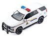 2025 Chevrolet Tahoe PPV RCMP Royal Canadian Mounted Police White with Stripes with Flashing Light Bar and Front and Rear Lights and Sounds 1/24 Diecast Model Car Motormax 79628