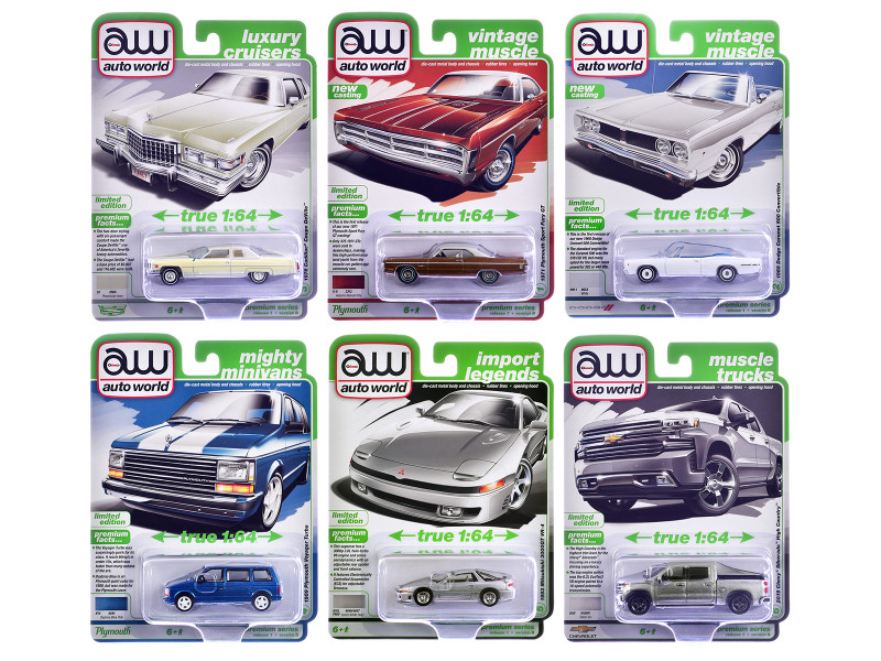 Auto World Premium 2026 Release 1 Set B of 6 pieces 1/64 Diecast Model Cars Auto World 64532B