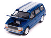 1989 Plymouth Voyager Turbo Van Daytona Blue Metallic with White Stripes and Interior Mighty Minivans Series 1/64 Diecast Model Car Auto World 64532-AWSP213B