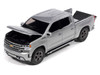 2019 Chevrolet Silverado High Country Pickup Truck Silver Ice Metallic Muscle Trucks Series 1/64 Diecast Model Car Auto World 64532-AWSP215B
