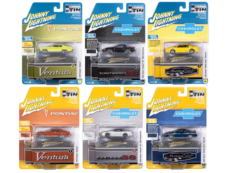 Johnny Lightning Collector's Tin 2026 Set of 6 Cars Release 1 Limited Edition 1/64 Diecast Model Cars Johnny Lightning JLCT020