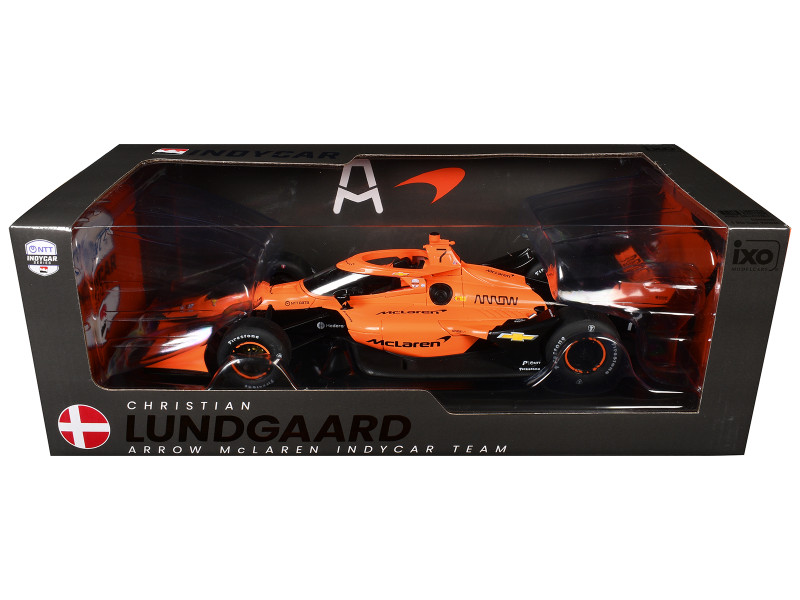 Dallara IndyCar #7 Christian Lundgaard McLaren Arrow McLaren Road Course Configuration NTT IndyCar Series 2026 1/18 Diecast Model Car IXO Models IND18047