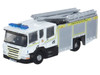 Scania Pump Ladder Fire Engine Grampian Fire and Rescue White with Yellow Stripes 1/148 (N) Scale Diecast Model Car Oxford Diecast NSFE003