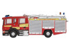 Scania Pump Ladder Fire Engine Surrey Fire and Rescue Red with Yellow Stripes 1/148 (N) Scale Diecast Model Car Oxford Diecast NSFE007
