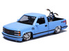 1993 Chevrolet 454 SS Pickup Truck Harley Davidson Light Blue and 2007 Harley-Davidson XL 1200N Nightster Motorcycle Light Blue H-D Custom Series 1/24 Diecast Model Car Maisto 32276-CBL