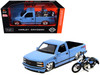 1993 Chevrolet 454 SS Pickup Truck Harley Davidson Light Blue and 2007 Harley-Davidson XL 1200N Nightster Motorcycle Light Blue H-D Custom Series 1/24 Diecast Model Car Maisto 32276-CBL