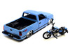 1993 Chevrolet 454 SS Pickup Truck Harley Davidson Light Blue and 2007 Harley-Davidson XL 1200N Nightster Motorcycle Light Blue H-D Custom Series 1/24 Diecast Model Car Maisto 32276-CBL