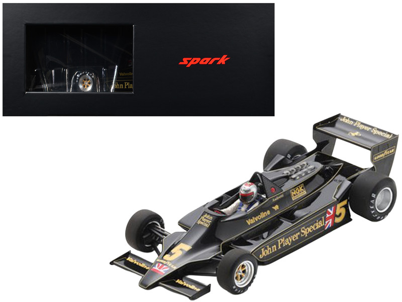 Lotus 79 #5 Mario Andretti John Player Team Lotus Winner Formula One F1 Belgian GP 1978 with Acrylic Display Case 1/18 Model Car Spark 18S366