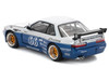 Pandem S13 RHD Right Hand Drive Silver and Moontech Blue Metallic with Graphics 1/64 Diecast Model Car Pop Race PR640264
