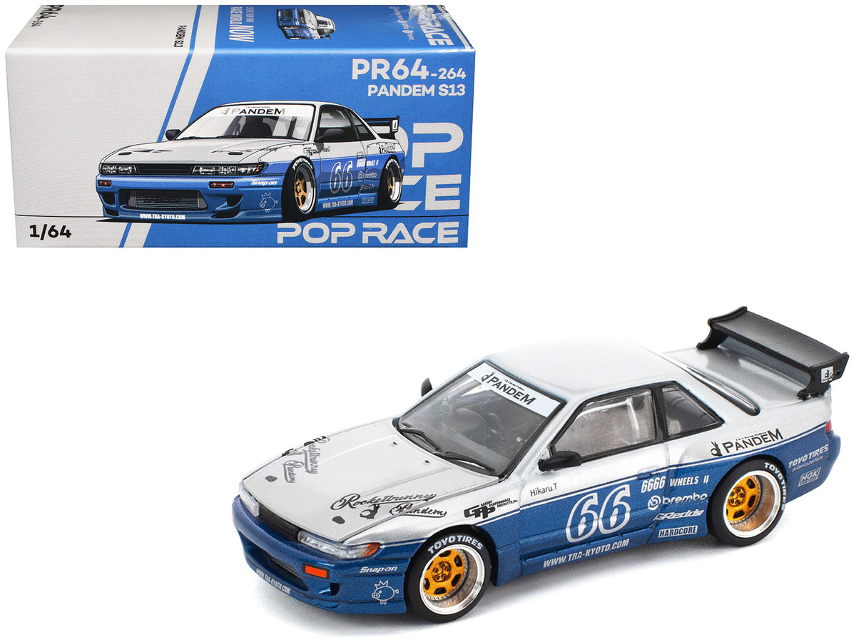 Pandem S13 RHD Right Hand Drive Silver and Moontech Blue Metallic