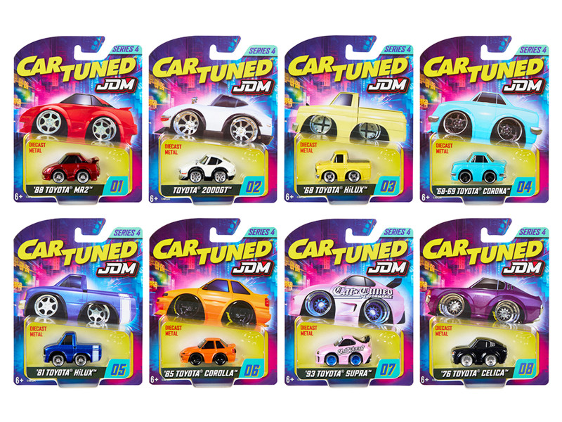 JDM Tuners Series 4 Set of 8 Pieces Diecast Model Cars CarTuned 558675-XX3