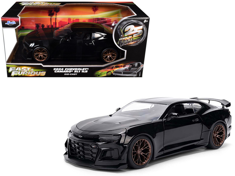 2024 Chevrolet Camaro ZL1 1LE Black Fast X 2023 Movie Fast & Furious 25th Anniversary Series 1/24 Diecast Model Car Jada 36475-25TH