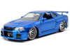 Brian's Nissan GTR Skyline R34 RHD Right Hand Drive Blue Fast & Furious Movie 1/24 Diecast Model Car Jada 97173