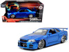 Brian's Nissan GTR Skyline R34 RHD Right Hand Drive Blue Fast & Furious Movie 1/24 Diecast Model Car Jada 97173