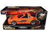 Brian's Toyota Supra Orange with Graphics Fast & Furious 25th Anniversary Series 1/24 Diecast Model Car Jada 97168-25TH