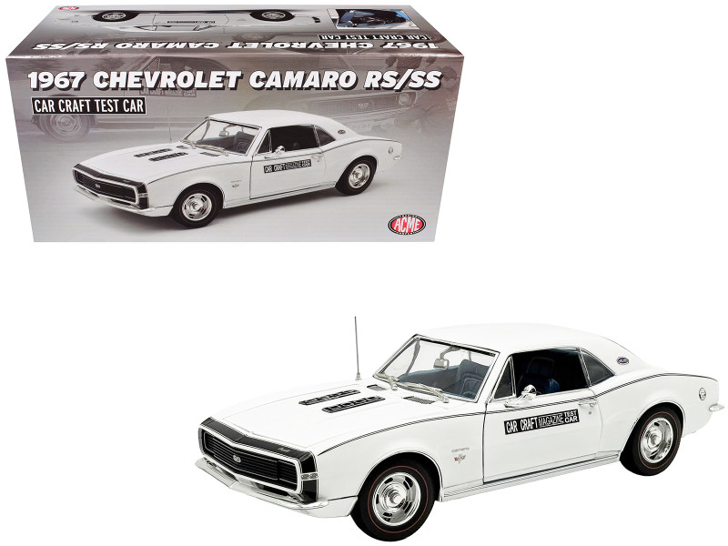 1967 Chevrolet Camaro RS SS Car Craft Test Car White Limited Edition to 180 pieces Worldwide 1/18 Diecast Model Car ACME A1805734