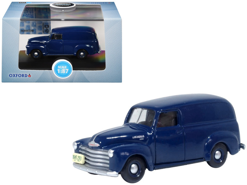 1950 Chevrolet Panel Van Mariner Blue 1/87 (HO) Scale Diecast Model Car Oxford Diecast 87CV50006