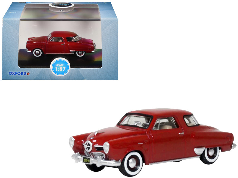 1950 Studebaker Champion Starlight Coupe Commanche Red 1/87 HO Scale Diecast Model Car Oxford Diecast 87SC50003