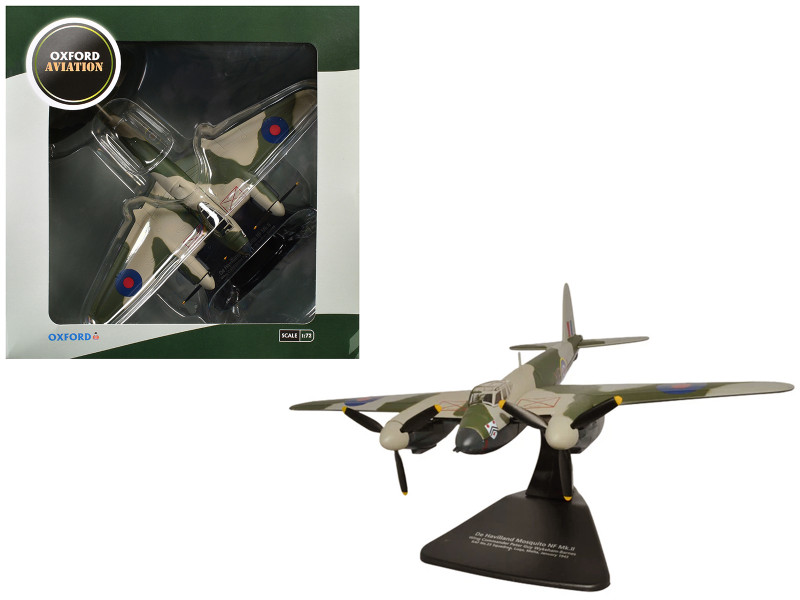 De Havilland Mosquito NF MKII Aircraft Wing Commander Peter G Wykeham Barnes No 23 Squadron Luqa Malta 1943 Royal Air Force Oxford Aviation Series 1/72 Diecast Model Airplane Oxford Diecast AC128