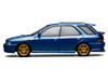 Subaru Impreza WRX STi Wagon Version VI RHD Right Hand Drive Blue Metallic 1/64 Diecast Model Car MotorHelix M67101