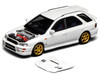 Subaru Impreza WRX STi Wagon Version VI RHD Right Hand Drive Pure White 1/64 Diecast Model Car MotorHelix M67102