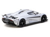 Koenigsegg Regera Silver Metallic with Blue Accents and Collectible Tarmac Cards Global64 Series 1/64 Diecast Model Car Tarmac Works T64G-TL017-SL