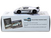 Koenigsegg Regera Silver Metallic with Blue Accents and Collectible Tarmac Cards Global64 Series 1/64 Diecast Model Car Tarmac Works T64G-TL017-SL