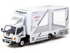 Mitsubishi Fuso Canter Mobile Display Truck RHD Right Hand Drive EVA Racing White with Graphics Truck64 Series 1/64 Diecast Model Car Tarmac Works T64T-TL002-EVA