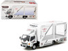 Mitsubishi Fuso Canter Mobile Display Truck RHD Right Hand Drive EVA Racing White with Graphics Truck64 Series 1/64 Diecast Model Car Tarmac Works T64T-TL002-EVA