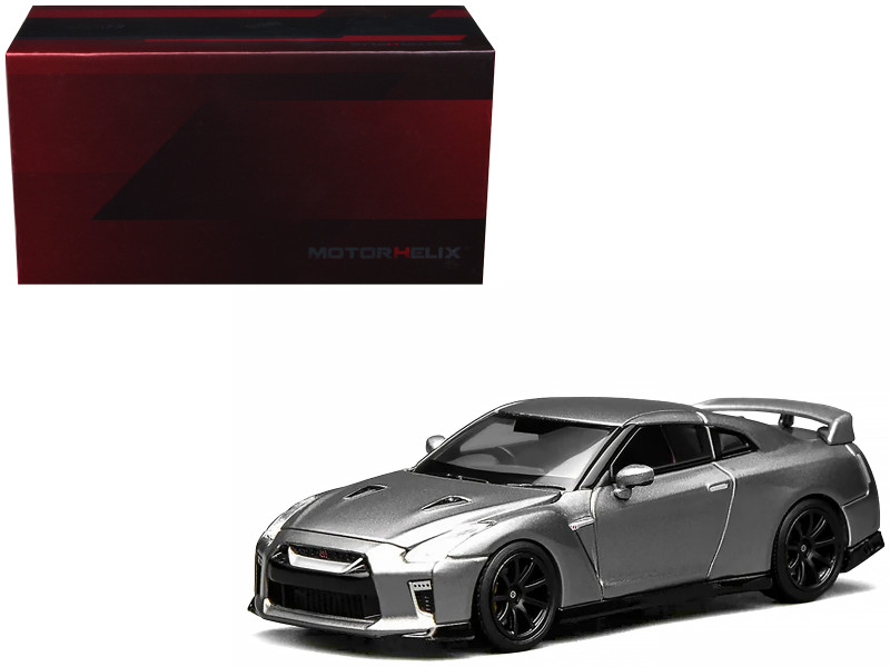 2020 Nissan GT-R R35 Track Edition Engineered by NISMO RHD Right Hand Drive Dark Metal Gray Metallic Senior 64 Series 1/64 Diecast Model Car MotorHelix M63515