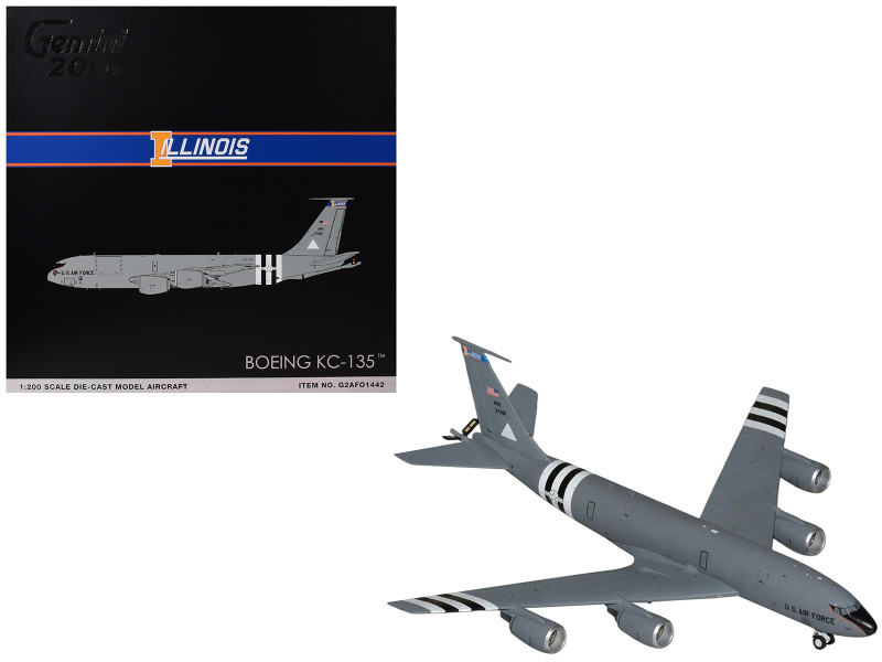 Boeing KC-135R Stratotanker Tanker Aircraft Illinois Air National Guard 63-7981 United States Air Force Gemini 200 Series 1/200 Diecast Model GeminiJets G2AFO1442