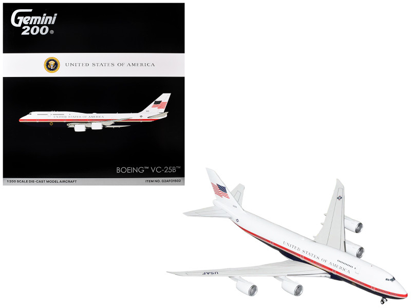Boeing VC25B Transport Aircraft Air Force One 31000 United States Air Force Gemini 200 Series 1/200 Diecast Model GeminiJets G2AFO1502