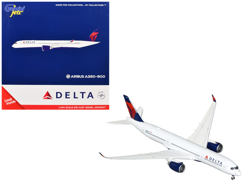 Airbus A350-900 Commercial Aircraft "Delta Air Lines" (N504DN) White with Blue and Red Tail 1/400 Diecast Model Airplane by GeminiJets GJDAL2317